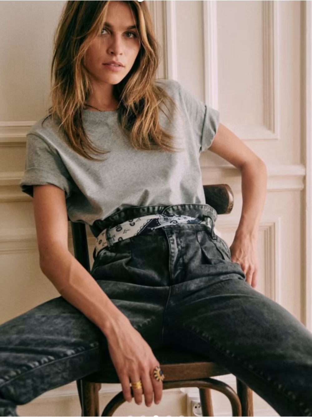 Sezane Austin Trousers in Washed Black